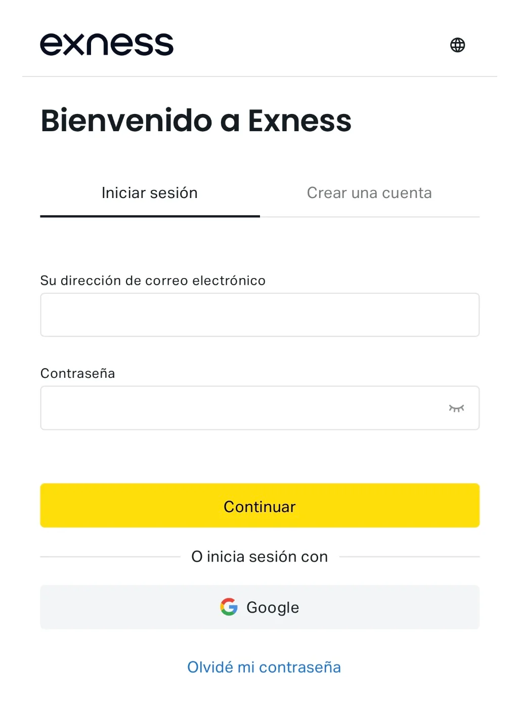 Inicio rápido a tu cuenta de Exness